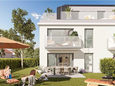 résidence immobilier appartement neuf Écrin Mansart Cogedim Lambersart vue jardin