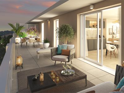 résidence Les Sensorielles immobilier neuf cogedim visuel terrasse